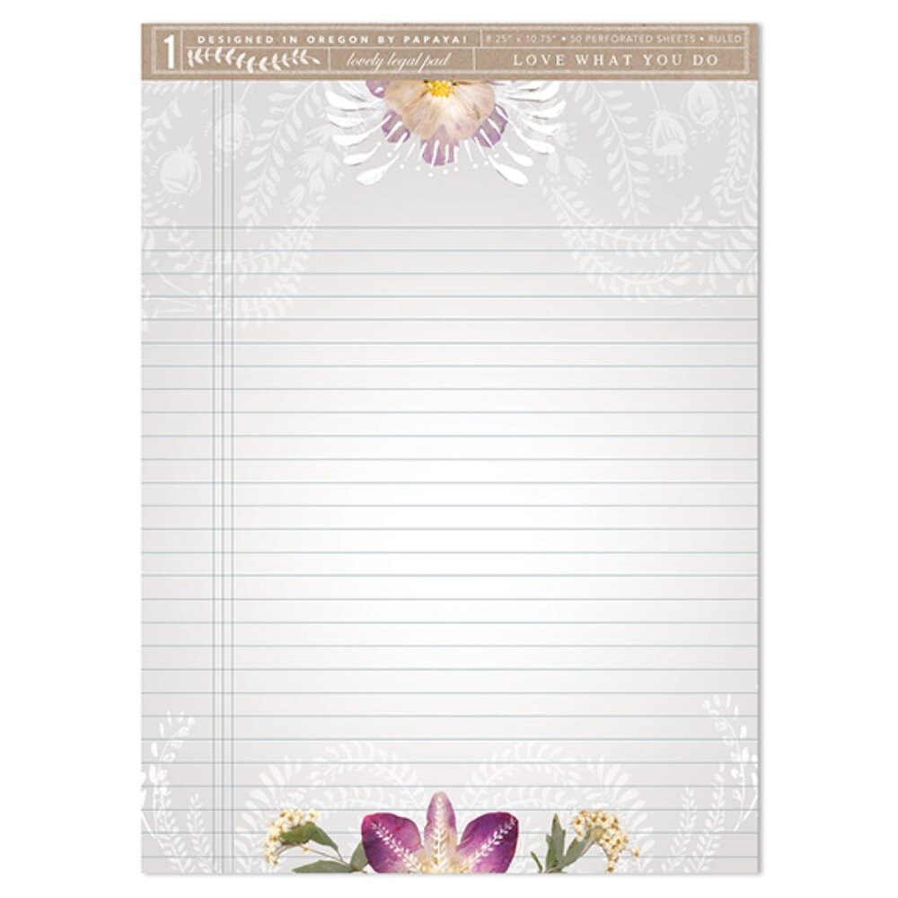NEW Papaya Orchid Lace Legal Pad AND Matching Note Pad beautiful on both sides!
